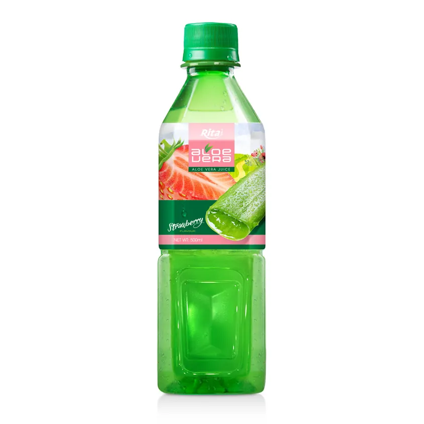 Natural Aloe Vera Strawberry Flavor 500ml Pet Bottle Beverage