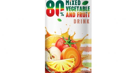 Vegetable fruit drink in a 320ml sleek can