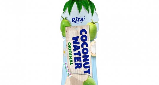 Natural coconut water in a PET bottle