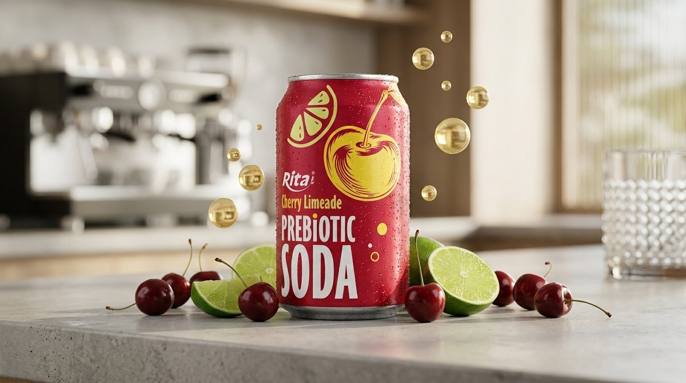 Cherry Limeade Prebiotic Soda 330ml Can