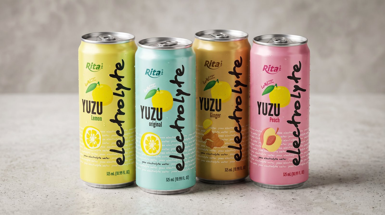 Yuzu Lemon  Electrolyte Water Drink 325ml  Low Sugar Hydration Beverage Poster 2