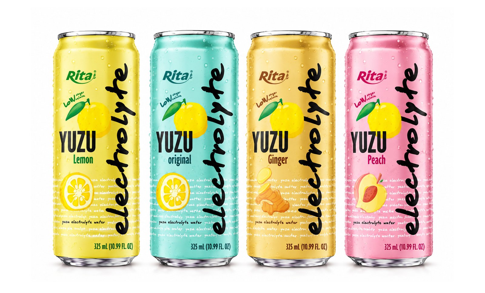 Yuzu Peach  Electrolyte Water Drink 325ml  Low Sugar Hydration Beverage Poster 1