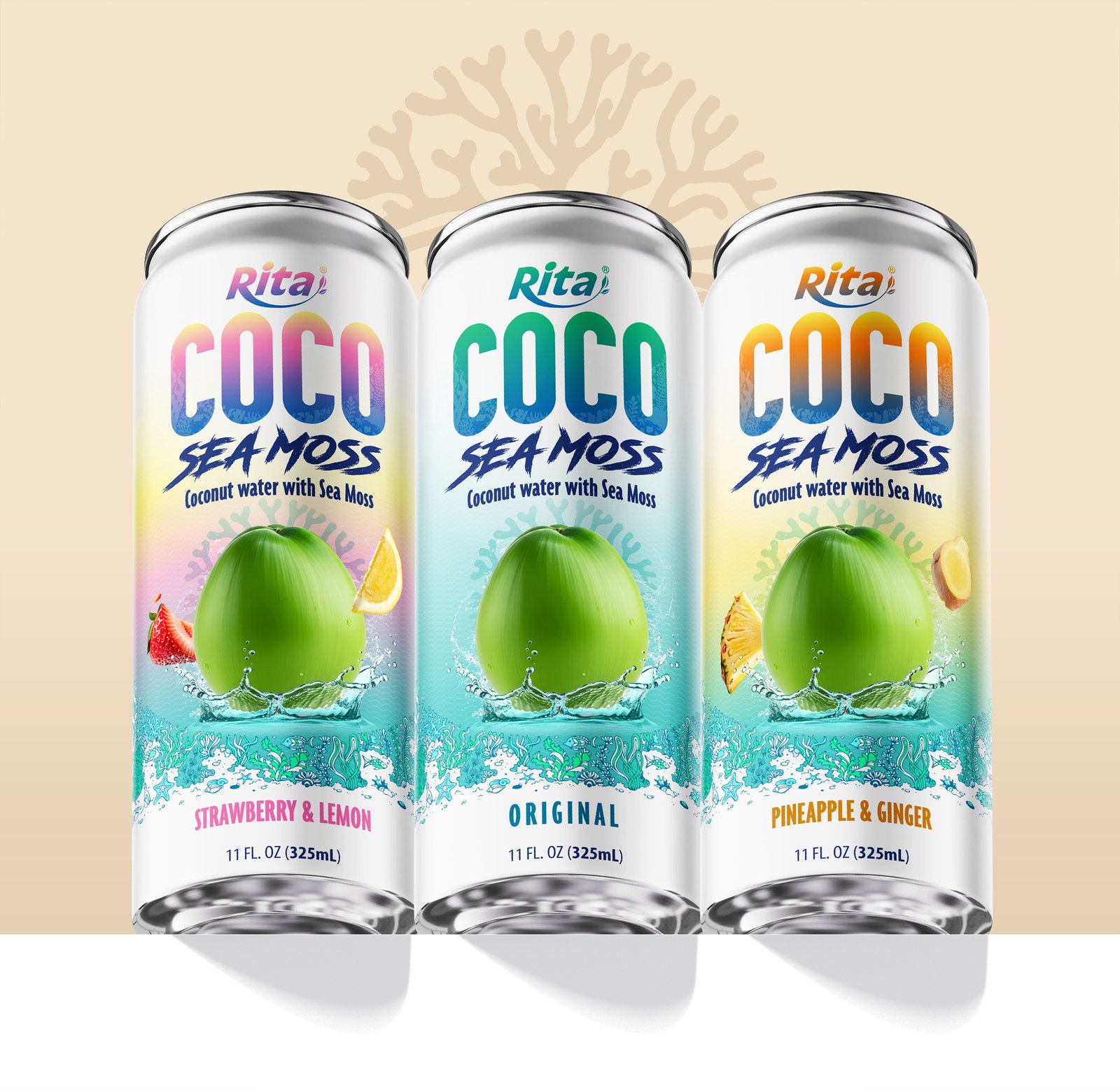 Coco Sea Moss Coconut water with sea moss 325ml sleek can Poster 2