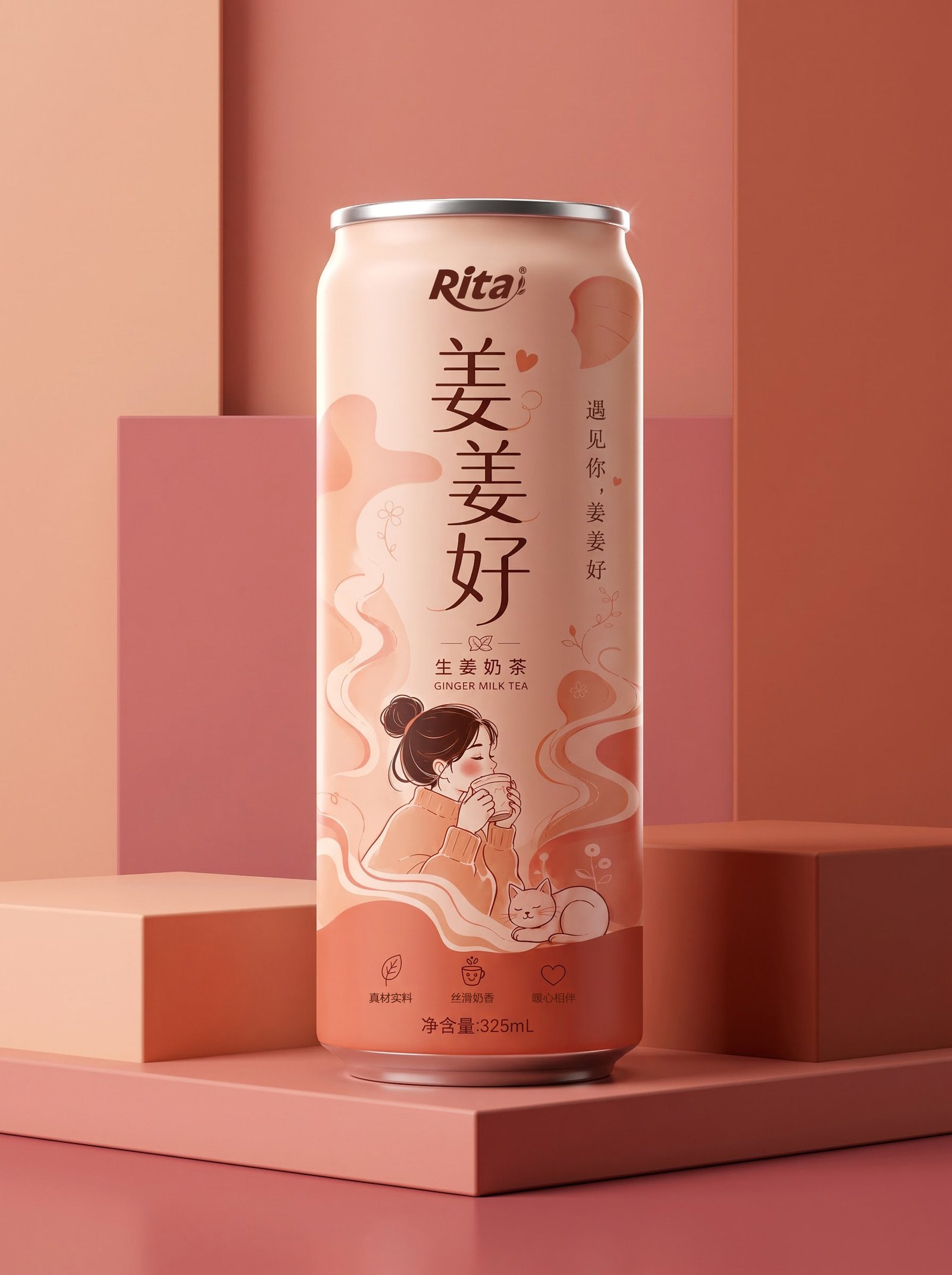 325ml cans ginger milk tea drink Poster 2