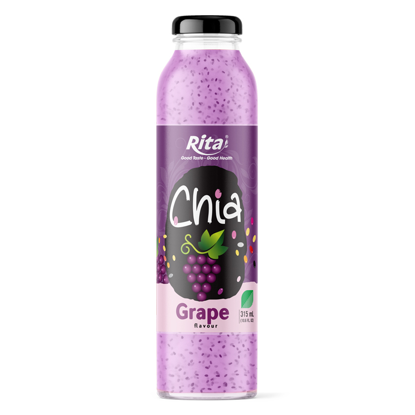 10.6 fl oz glass bottle best grape juice to mix with chia seeds