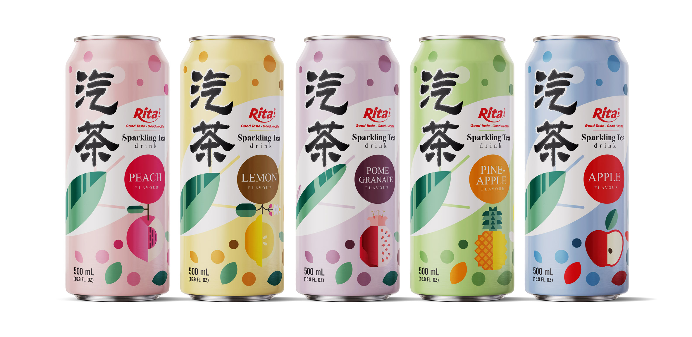 Sparkling-Tea- 500ml-Can-5-Flavors-Favorite