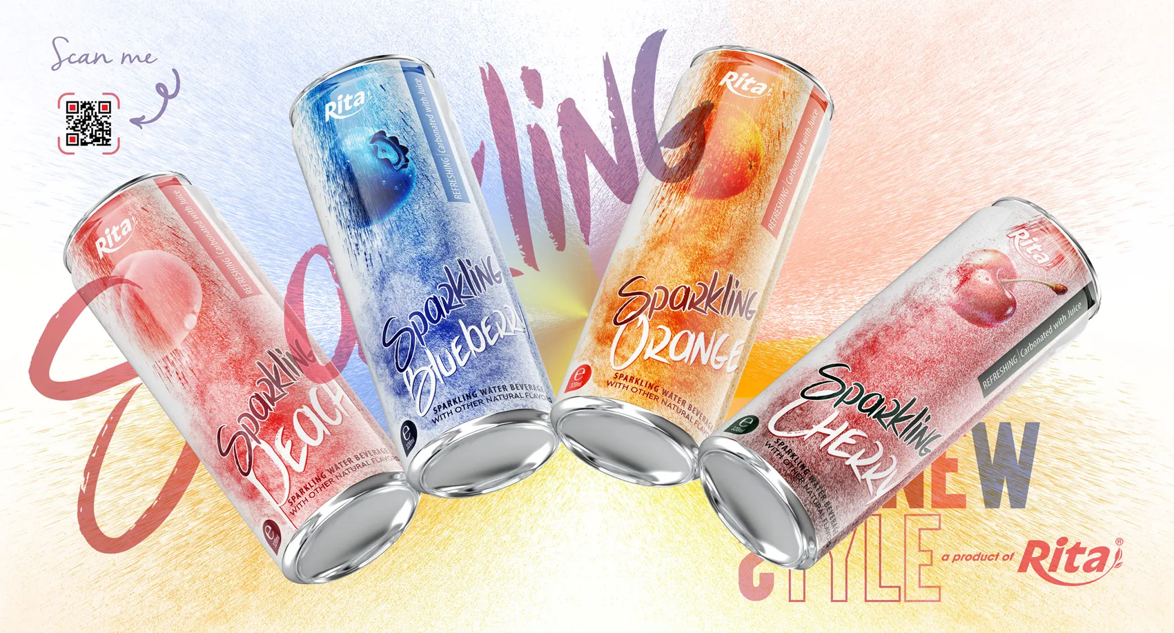 banner 330ml sparkling water and fruit juice drink