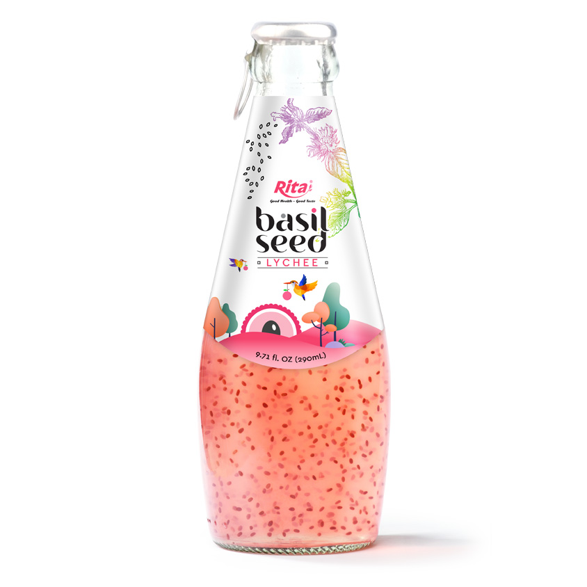 Basil Lychee 290ml Glass Bottle