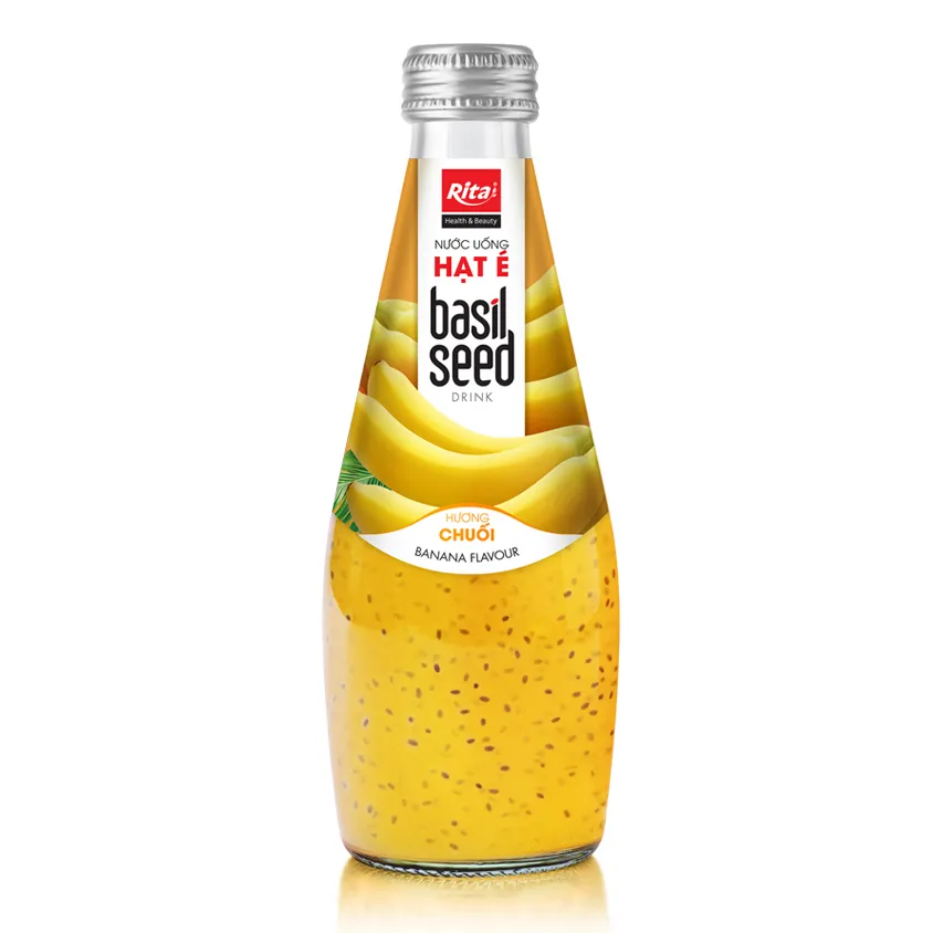 Banana Flavor Basil Seed Drink 290ml Glass Bottle Beverage