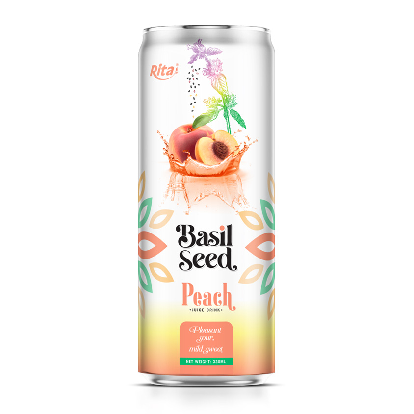 330ml can Basil seed Peach juice