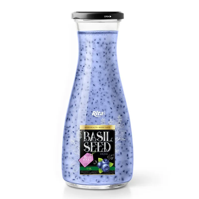 Chia Seed With Blueberry Flavor 290ml Glass Bottle Beverage