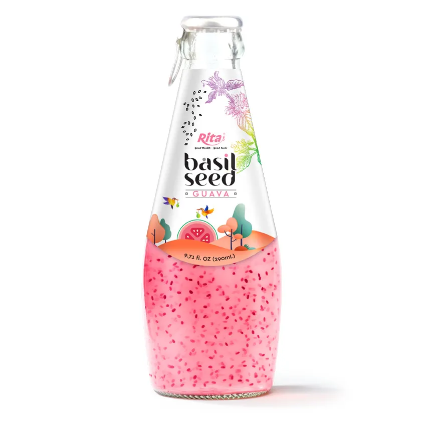 290ml Glass bottle Rita Guava Flavor Basil Seed Beverage