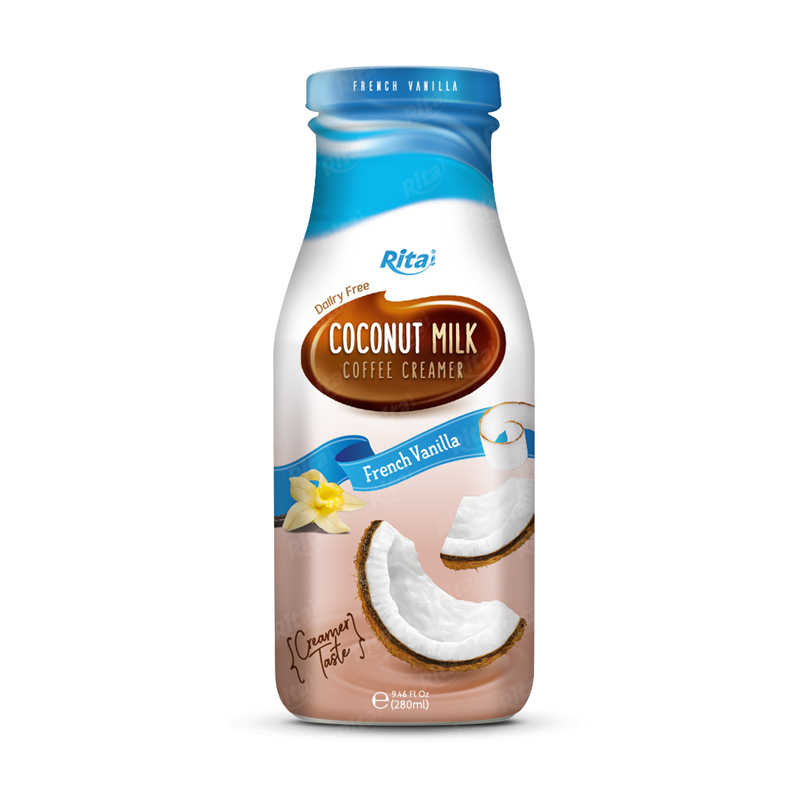 Coconut milk french vanilla 280ml glass bottle