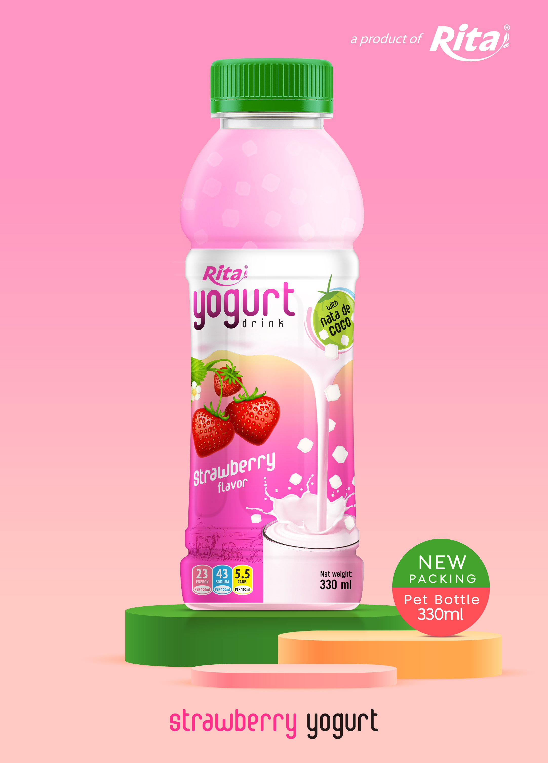 Strawberry Yogurt 330ml Pet
