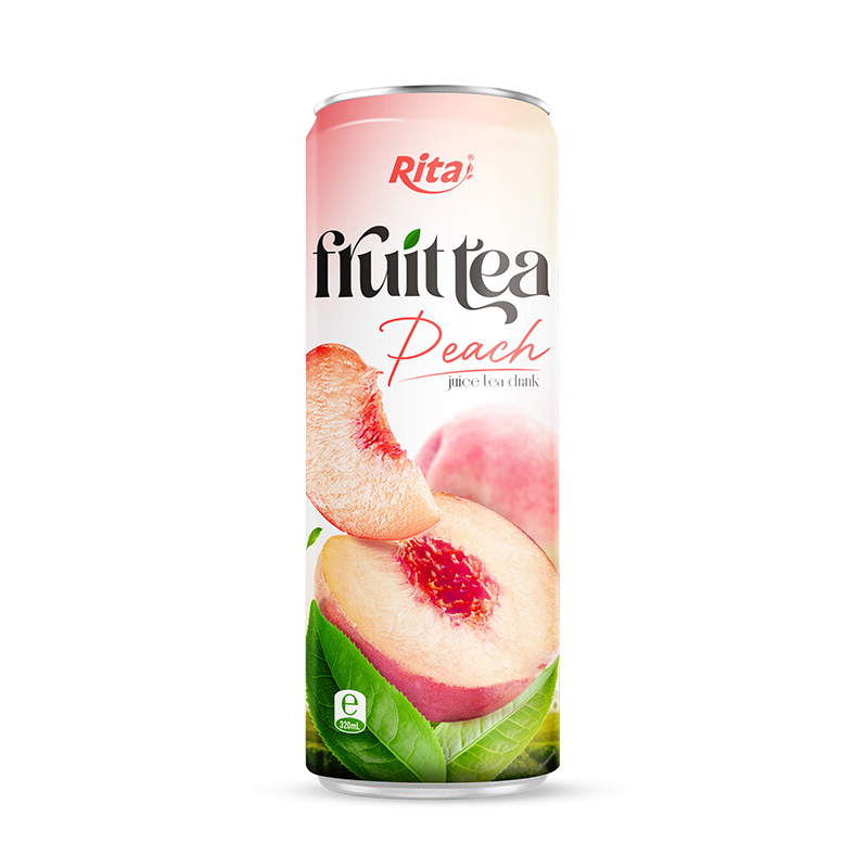 320ml Sleek alu can Peach juice tea drink healthy with green tea