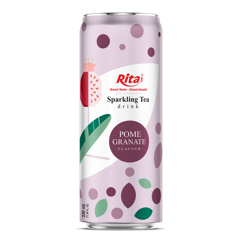 Best Tea Sparkling water pomegranate flavour 330ml sleek can