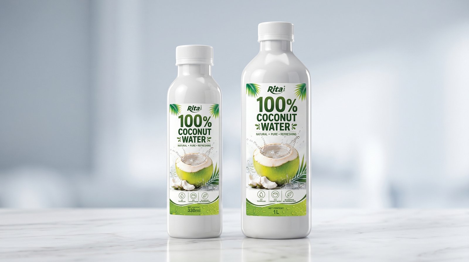100% Pure Young Coconut Water 1L PET Bottle Wholesale Poster 2