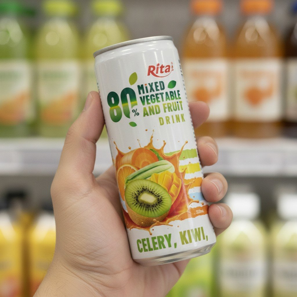 Product Profile: Sleek Can 320ml 80% Vegetable Fruit Drinks