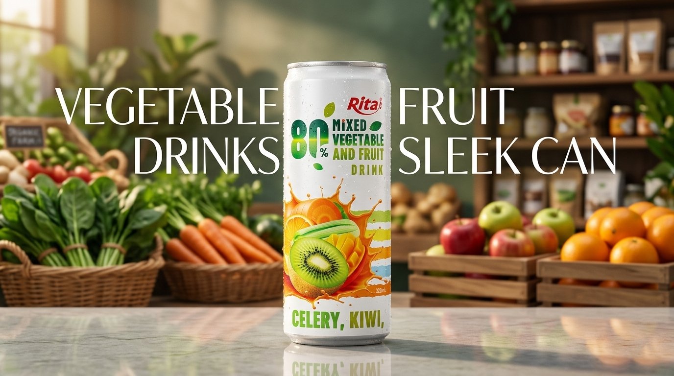 VEGETABLE FRUIT DRINKS SLEEK CAN