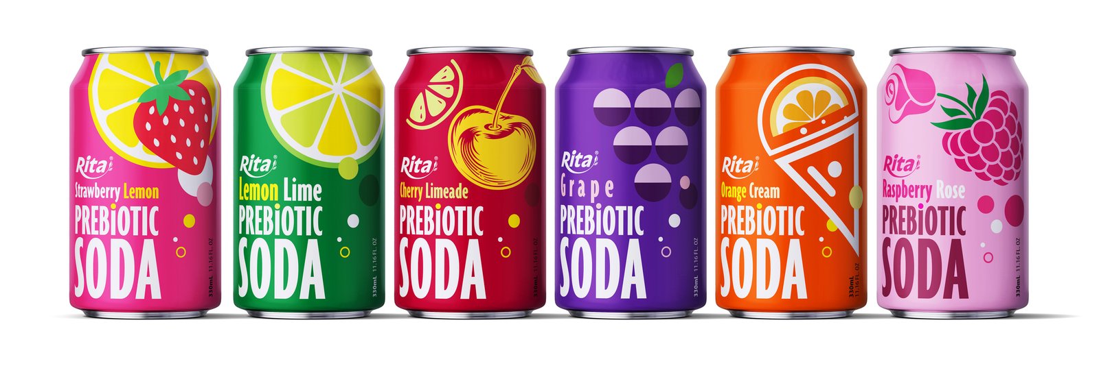 Cherry Limeade Prebiotic Soda 330ml short can Poster 1