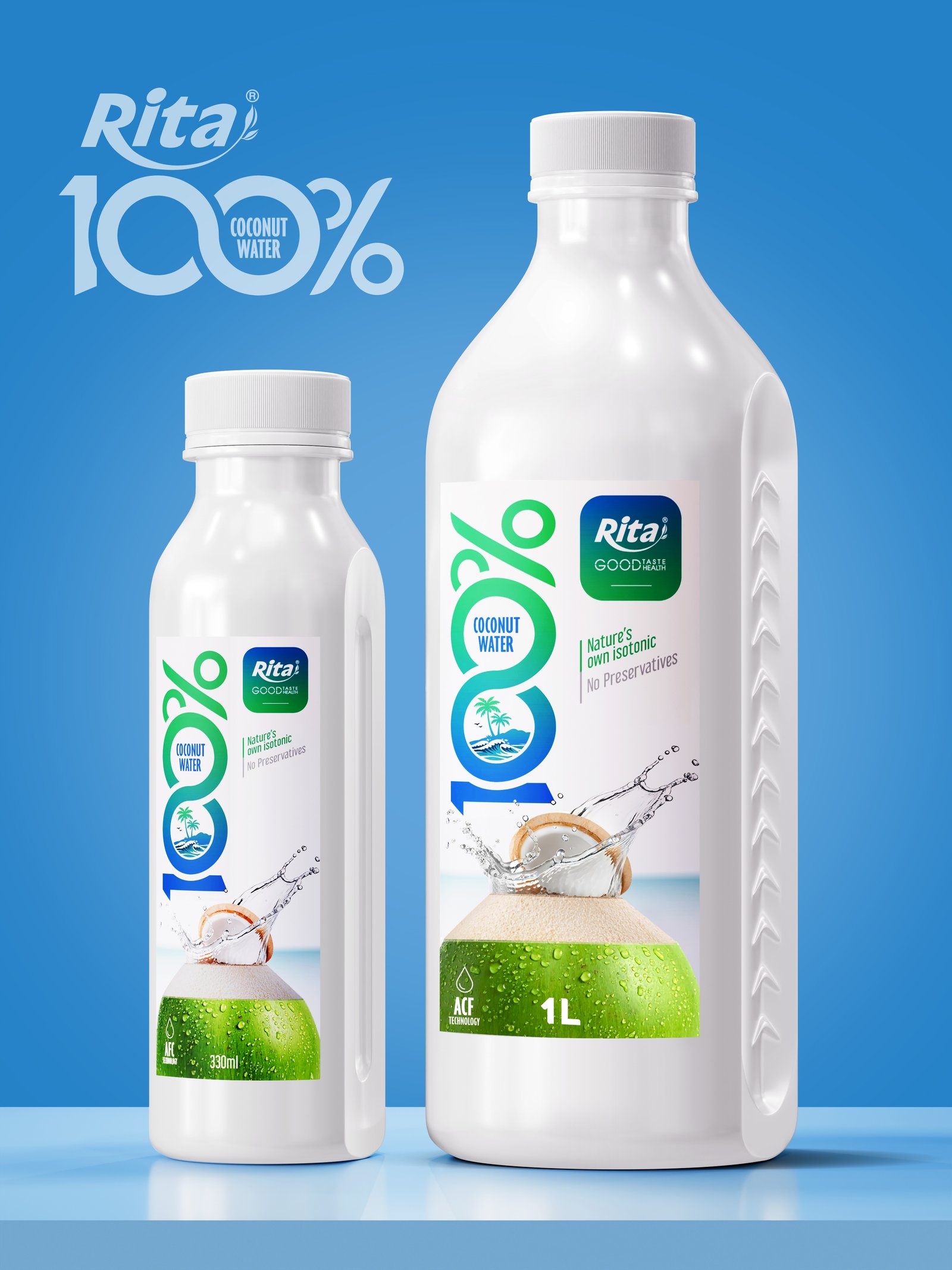100% COCO natural coconut water 1L PET bottle  ACF Poster 1