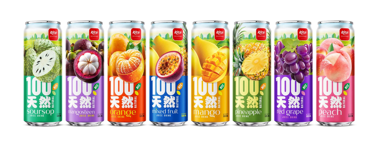100 Natural  Red Grape Juice Drink 325ml sleek can Poster 1