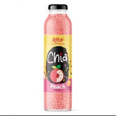 10.6 fl oz glass bottle chia seeds peach juice and water