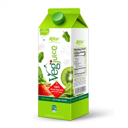 1000ml Paper Box Healthy 100 Mixed Vegetable and Fruit Juice Drink