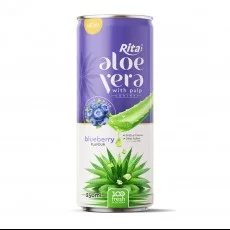 100 fresh aloe vera juice with blueberry flavor drink 250ml cans