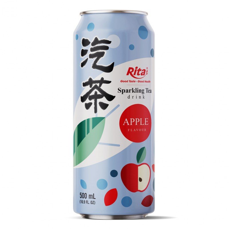 16.9 fl oz Can Sparkling Tea Drink mix Apple Flavor 1