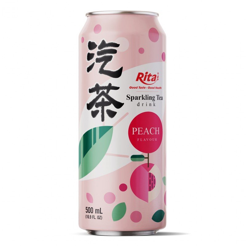 16.9 fl oz Can Sparkling Tea Drink mix Peach Flavor 1