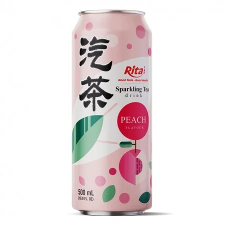 16.9 fl oz Can Sparkling Tea Drink mix Peach Flavor 1