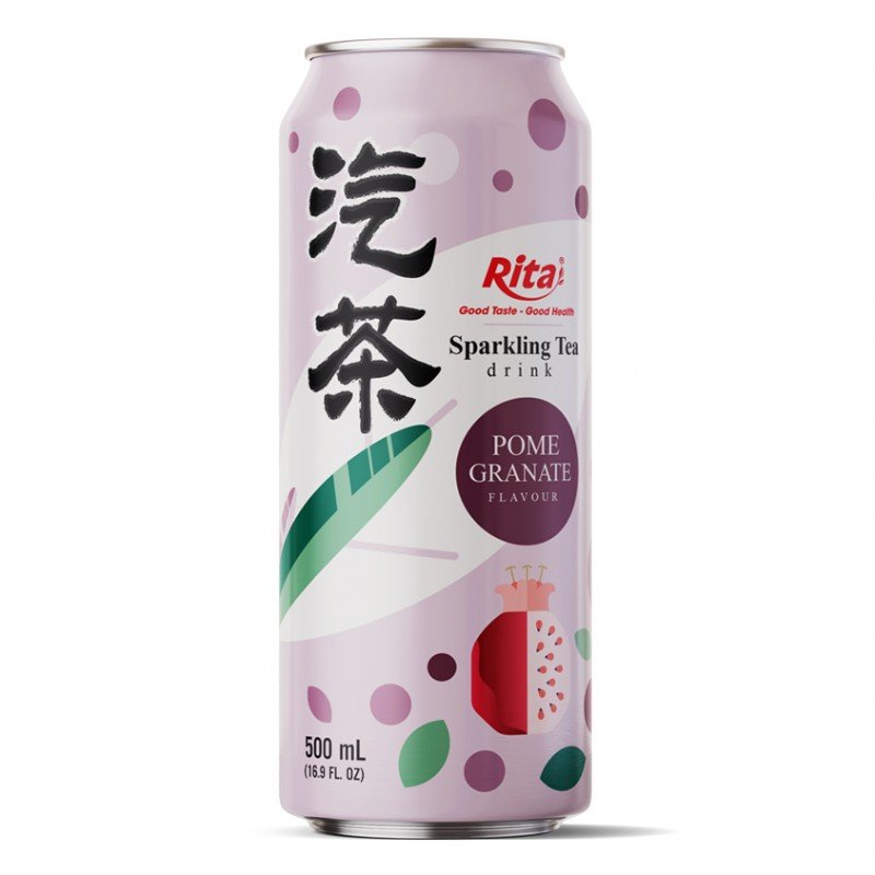 16.9 fl oz Can Sparkling Tea Drink mix Pomegrante Flavor 1
