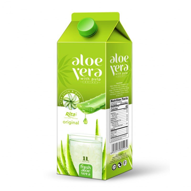 1L Paper Box Natural Aloe Vera Juice Drink