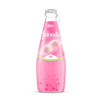 Falooda Drink - Milk Drink With Basil Seed Mixed Nata De Coco With Rose Flavour