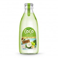 250ml Glass Bottle 100% Pure Coconut Water Apple Flavor 