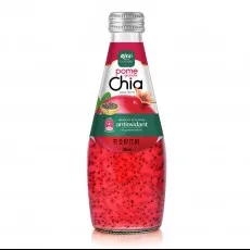 290ml glass bottle Best Chia seed drink with pomegrante and antioxidant