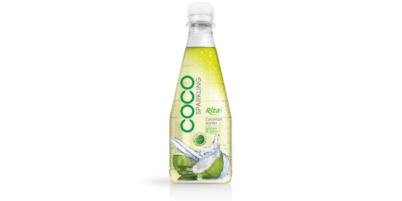 300ml pet Bottle Lemon  Mint flavor Sparking Coconut water