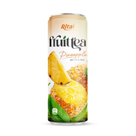 320ml Sleek alu can best Pineapple  juice tea drink healthy with green tea