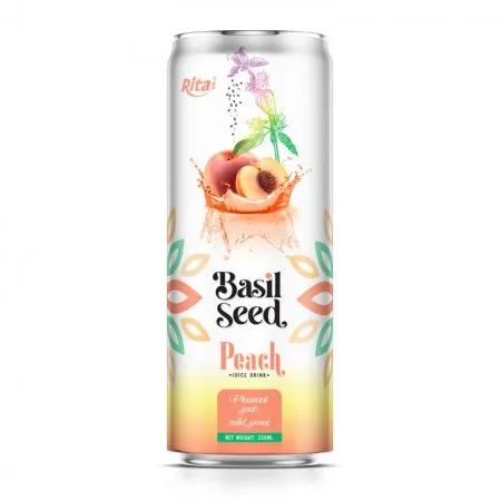 Supplier Basil Seed Drink With Peach Flavor 330ml Can Rita Brand