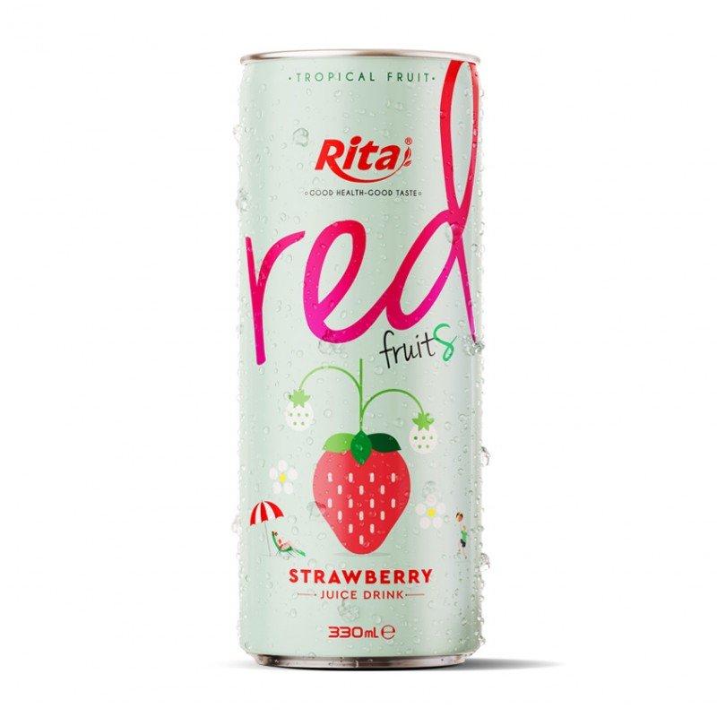 330ml Canned Tropical Strawberry Juice Drink