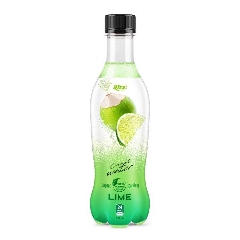 400ml Pet Bottle Organic Sparkling Lime Flavor Coconut Water
