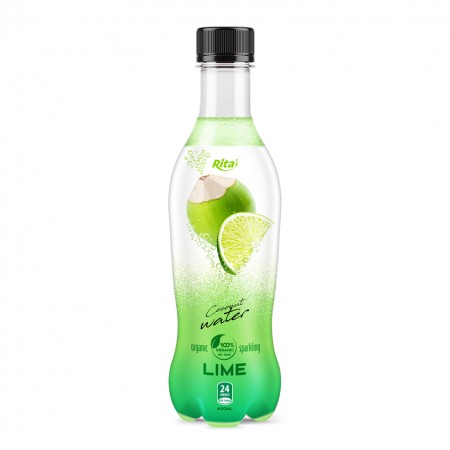 400ml Pet Bottle Organic Sparkling Lime Flavor Coconut Water