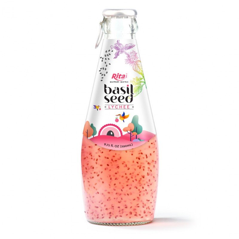 Basil Lychee 290ml Glass Bottle