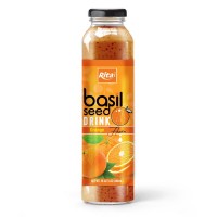  Basil Seed Drink Orange Flavor 300ml Glass Bottle  