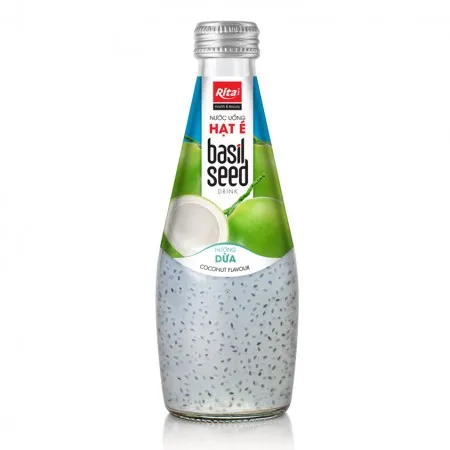 Coconut Flavor Basil Seed Drink 290ml Glass Bottle Beverage