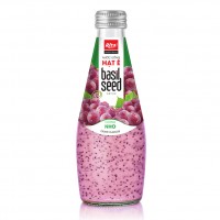 Grape Flavor Basil Seed Drink 290ml Glass Bottle 