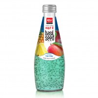 Mixed Fruit Flavor Basil Seed Drink 290ml Glass Bottle  
