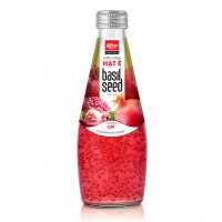 Pomegranate Flavor Basil Seed Drink 290ml Glass Bottle