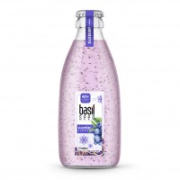 Rita Brand 250ml Glass Bottle  Basil Seed Drink Blueberry Flavor